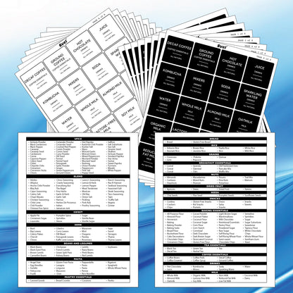 160 Pcs Kitchen Pantry Labels for Food Containers Black