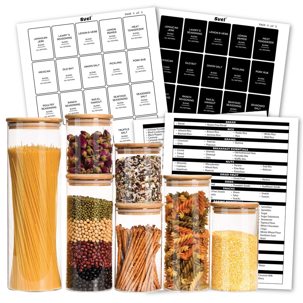 160 Pcs Kitchen Pantry Labels for Food Containers White