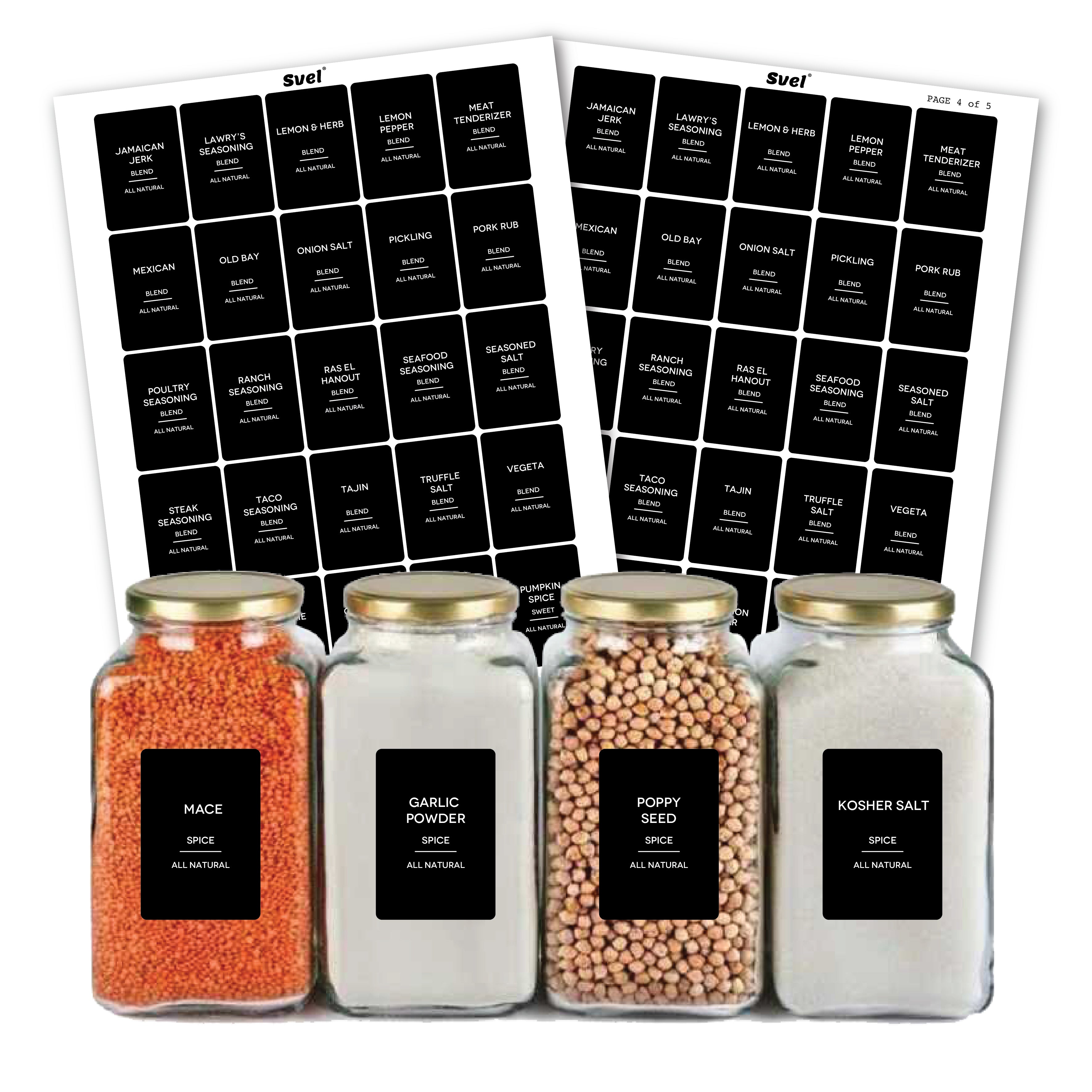 125 Pcs Kitchen Spice Labels for Food Containers