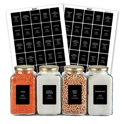 335 Pcs Kitchen Pantry & Spice Labels for Food Containers Black