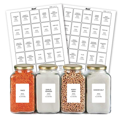 125 Pcs Kitchen Spice Labels for Food Containers