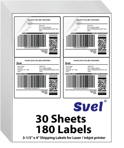 3-1/3" x 4" Shipping Labels for Laser & Inkjet Printers