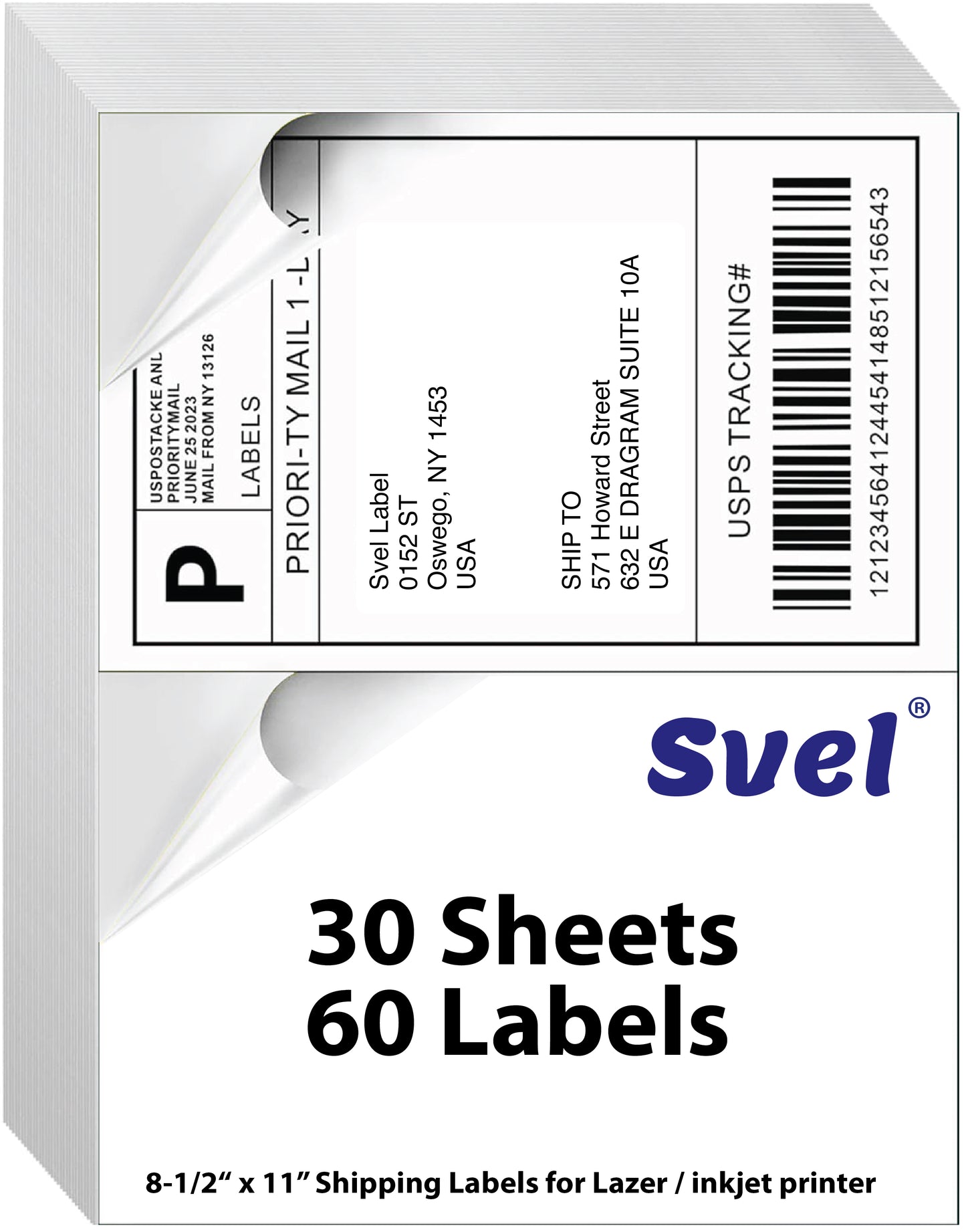 8.5” x 5.5” Round Shipping Labels for Laser & Inkjet Printers