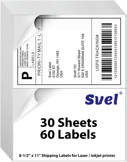 8.5” x 5.5” Round Shipping Labels for Laser & Inkjet Printers