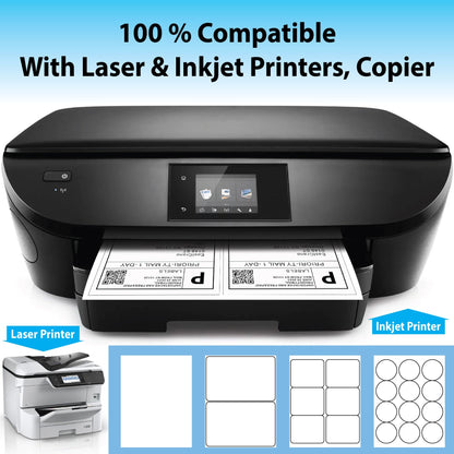 Shipping Labels for Laser & Inkjet Printers 4000 Labels 8.5”x5.5” Round