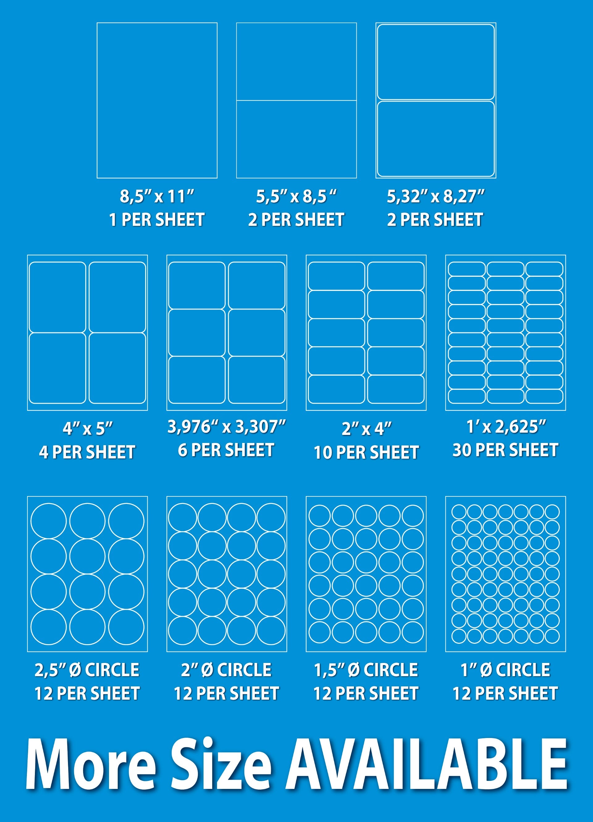 8.5” x 5.5” Round Shipping Labels for Laser & Inkjet Printers