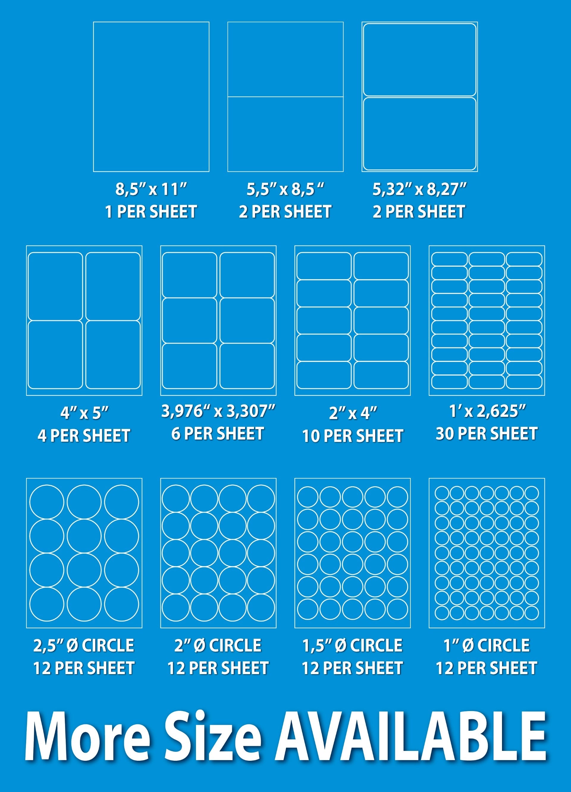 Shipping Labels for Laser & Inkjet Printers 4000 Labels 8.5”x5.5”Round