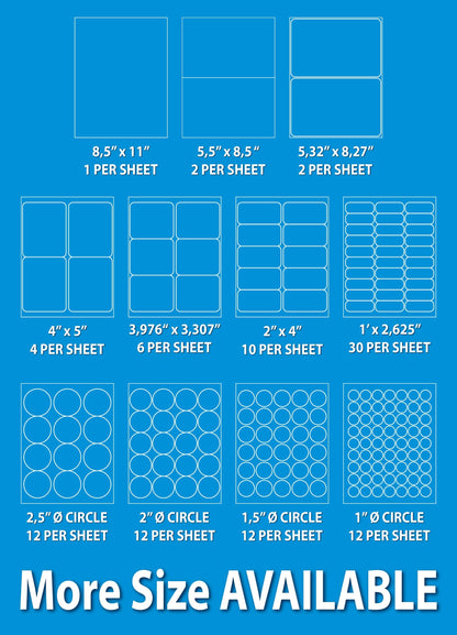 Shipping Labels for Laser & Inkjet Printers 4000 Labels 8.5”x5.5” Round