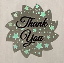 Thank You Labels for Small Business 1.5 R Inch (Silvery)