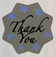 Thank You Labels for Small Business 1.5 R Inch (Star)