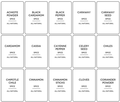 125 Pcs Kitchen Spice Labels for Food Containers