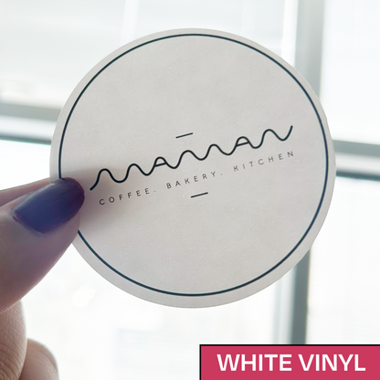 Custom White Vinyl Square Labels