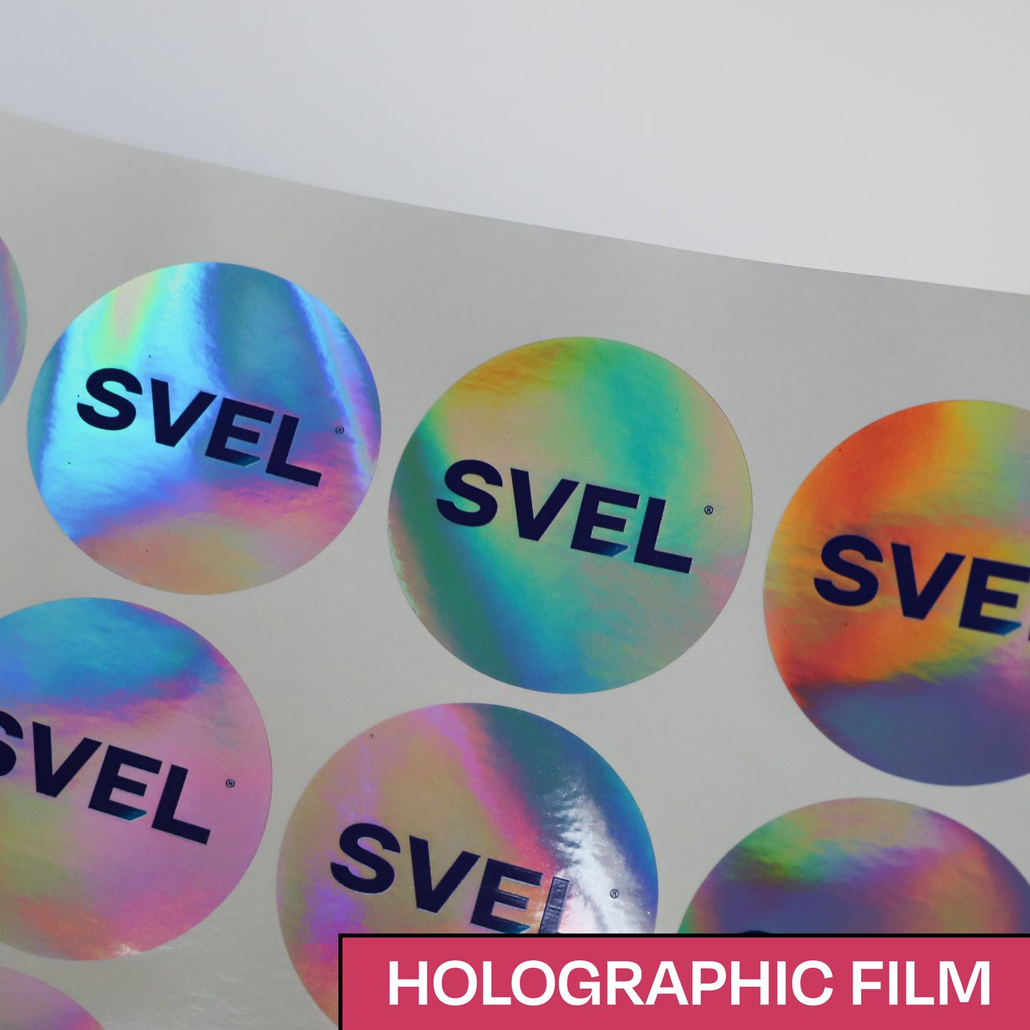 Custom Holographic Film Square Labels