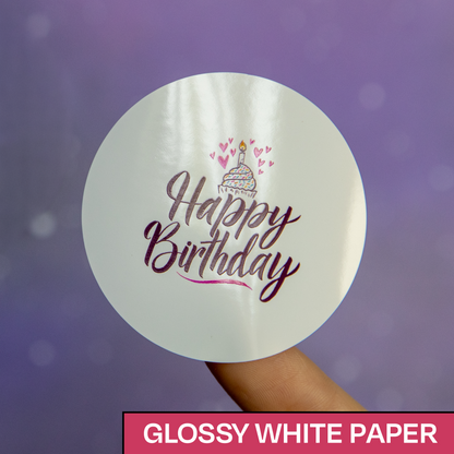 Custom Glossy White Paper Square Labels
