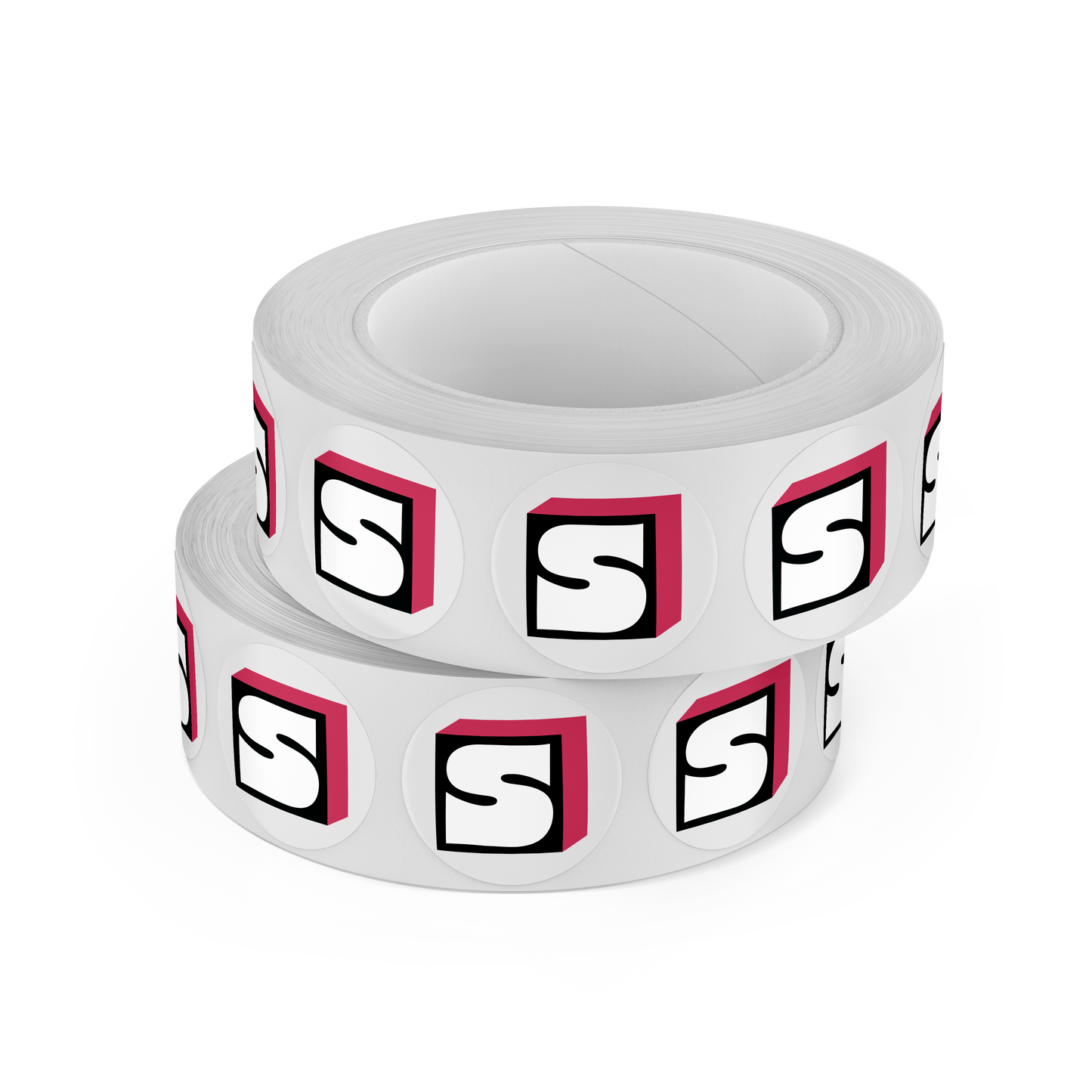 Custom Glossy White Paper Round Labels