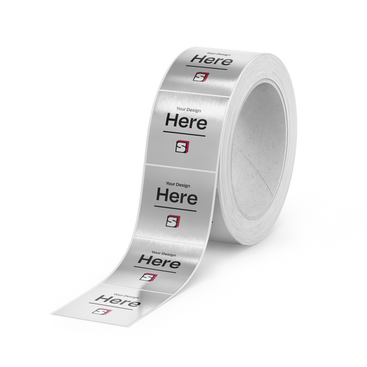 Custom White Vinyl Square Labels